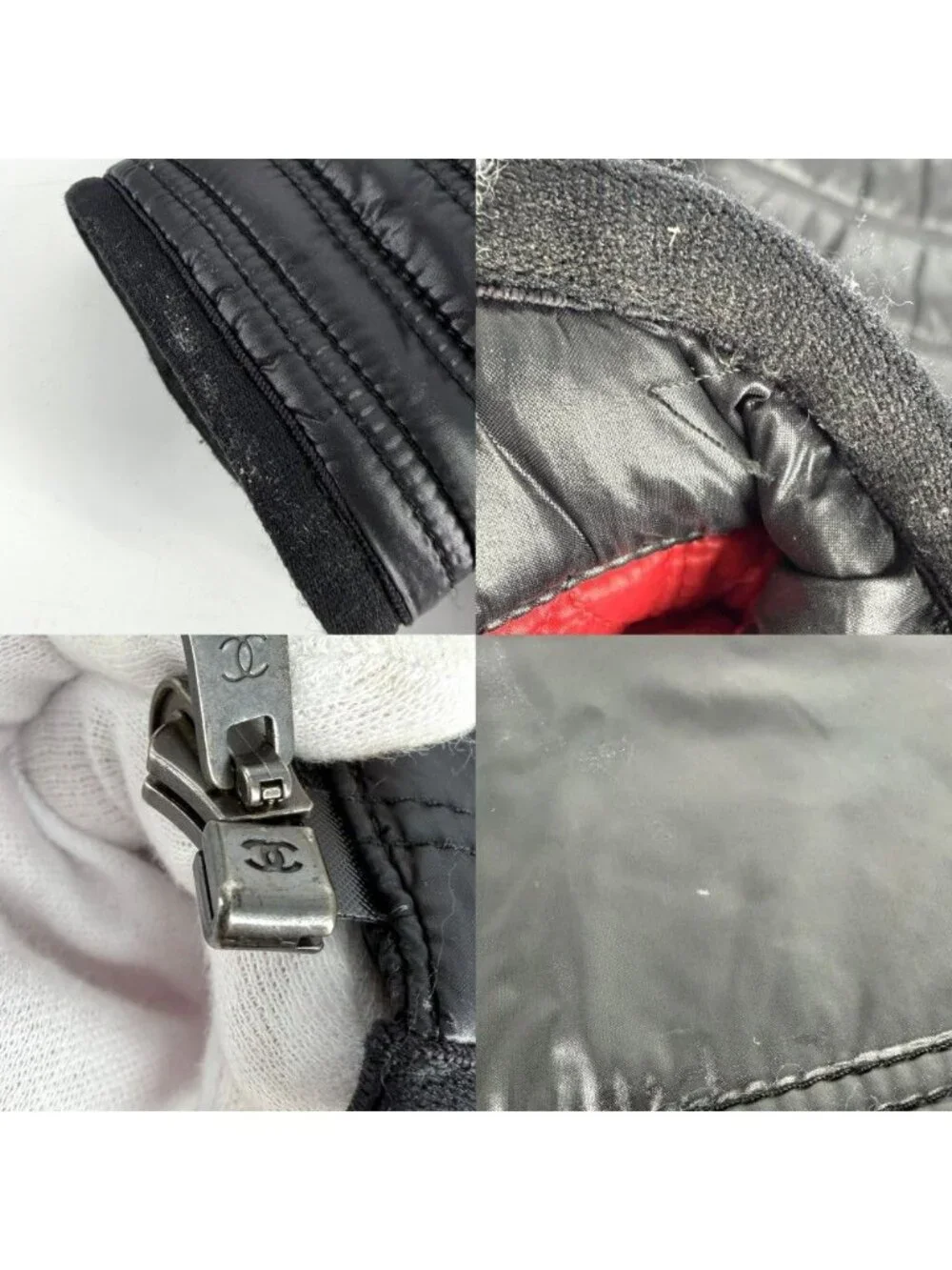 Chanel Jacket Reversible Down Color Quilted CC Logo 36 Black Pink Gunmetal
